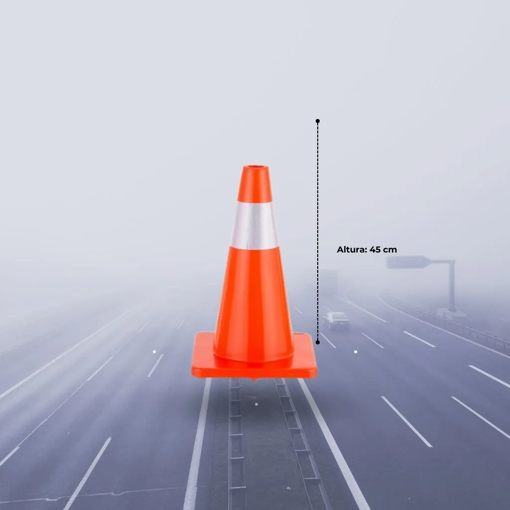 Cono vial en pvc de 45 cm